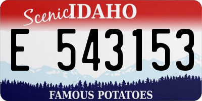 ID license plate E543153
