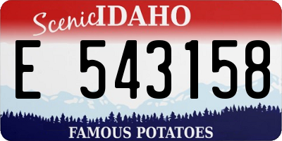 ID license plate E543158