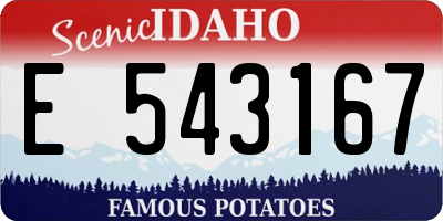 ID license plate E543167