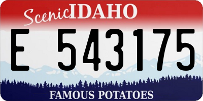 ID license plate E543175