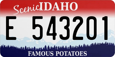 ID license plate E543201