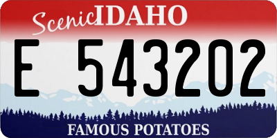 ID license plate E543202