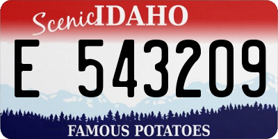 ID license plate E543209