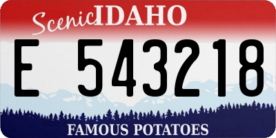 ID license plate E543218