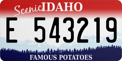 ID license plate E543219