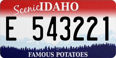 ID license plate E543221