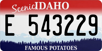 ID license plate E543229