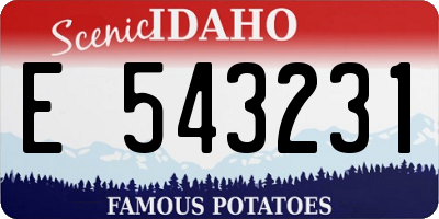 ID license plate E543231