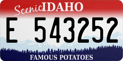 ID license plate E543252