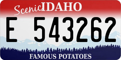 ID license plate E543262