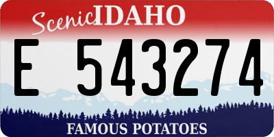 ID license plate E543274