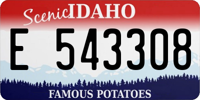 ID license plate E543308