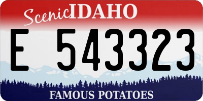 ID license plate E543323