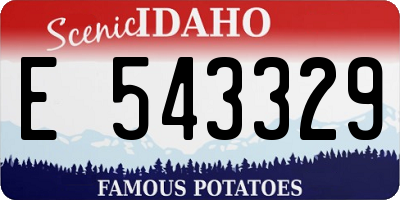 ID license plate E543329