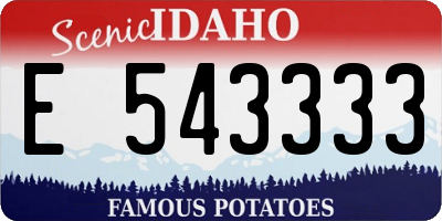 ID license plate E543333