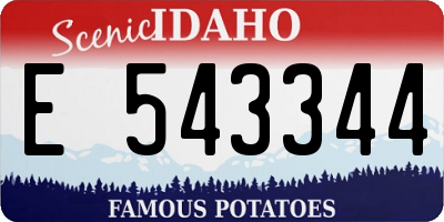 ID license plate E543344