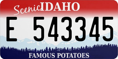 ID license plate E543345