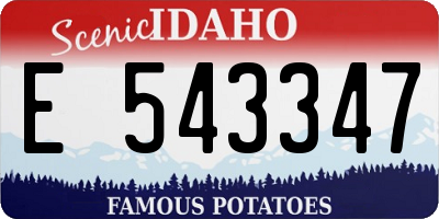 ID license plate E543347