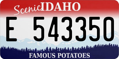 ID license plate E543350