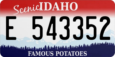 ID license plate E543352