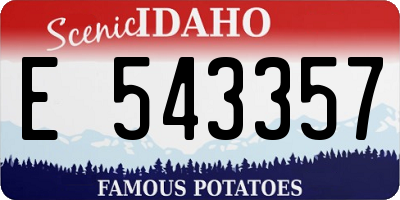 ID license plate E543357