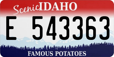 ID license plate E543363