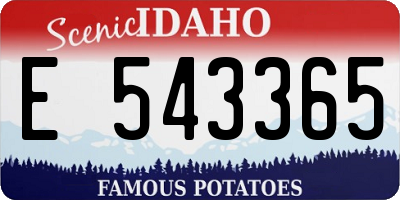 ID license plate E543365