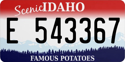 ID license plate E543367