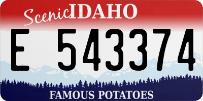 ID license plate E543374