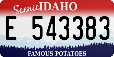 ID license plate E543383