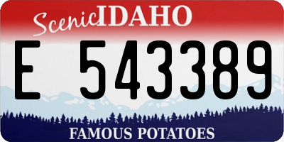 ID license plate E543389