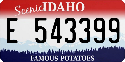 ID license plate E543399