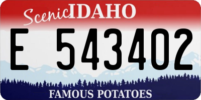 ID license plate E543402