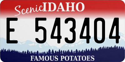 ID license plate E543404