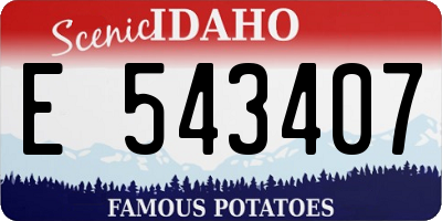 ID license plate E543407