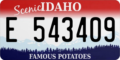 ID license plate E543409