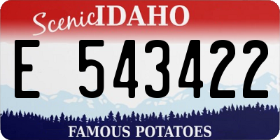 ID license plate E543422