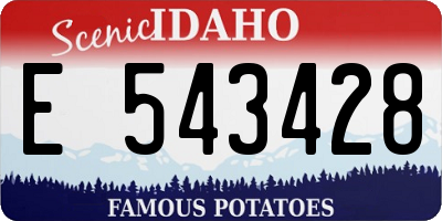 ID license plate E543428