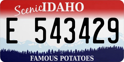 ID license plate E543429