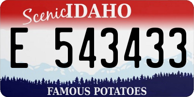 ID license plate E543433