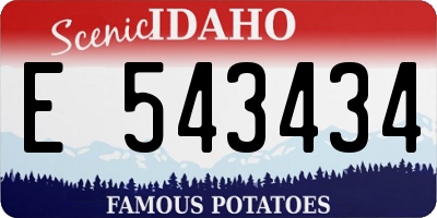 ID license plate E543434