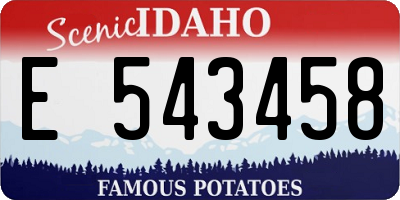 ID license plate E543458