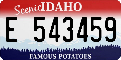 ID license plate E543459