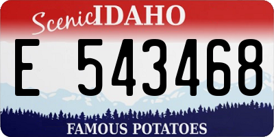 ID license plate E543468