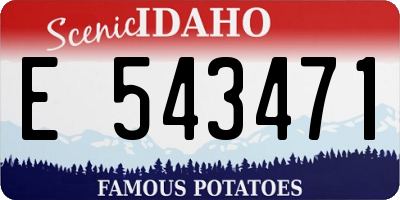 ID license plate E543471