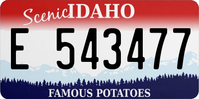 ID license plate E543477