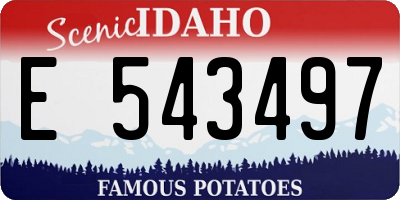 ID license plate E543497