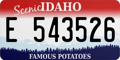 ID license plate E543526