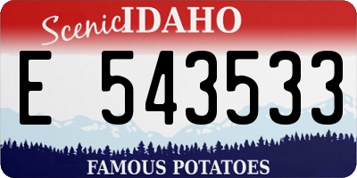 ID license plate E543533