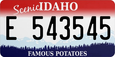 ID license plate E543545